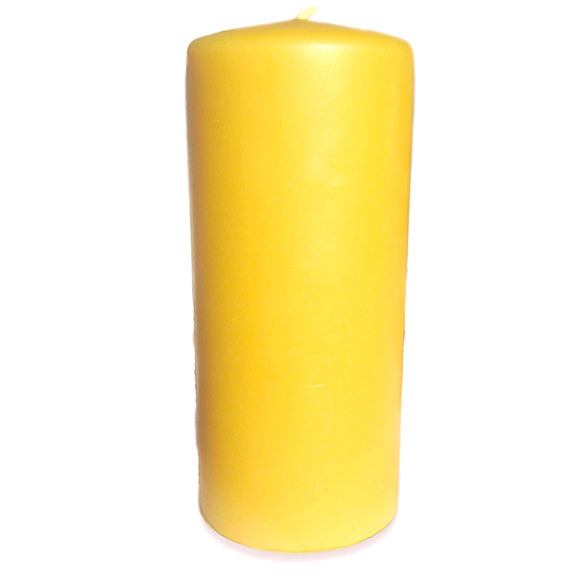 Smooth beeswax pillar 3 inches by 7 inches