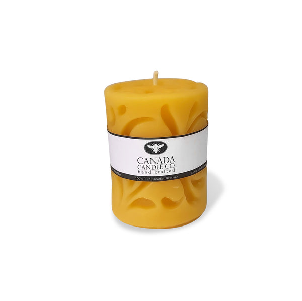 Cream Beeswax Pillar Candle - Off-White Candle - Small Pillar 3