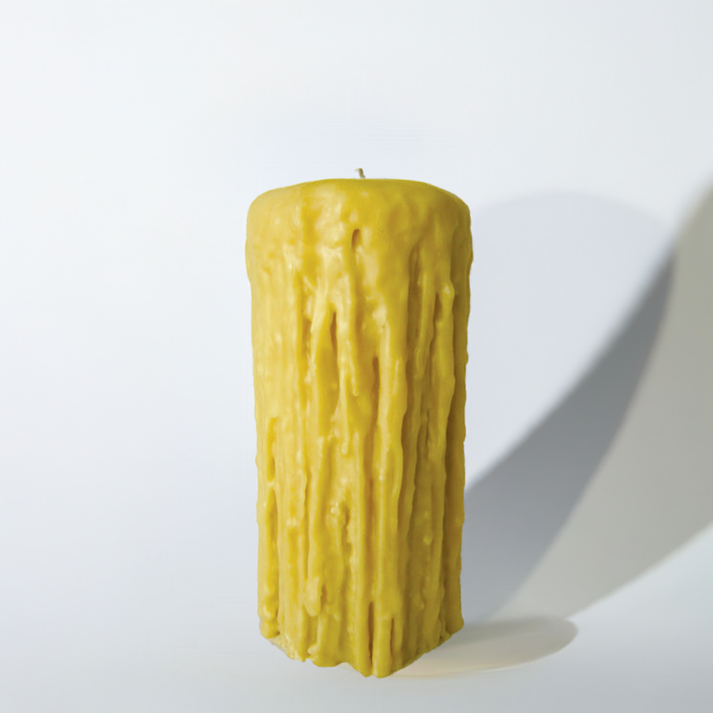 Beeswax Pillar - Hand Dripped  - 4.5 x 9.5