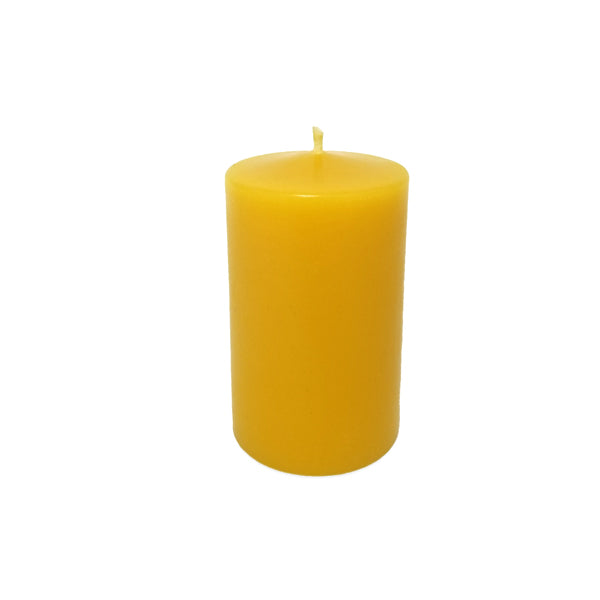 Smooth beeswax pillar candle
