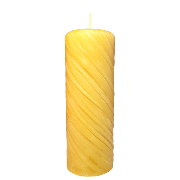 Beeswax swirl pillar candle