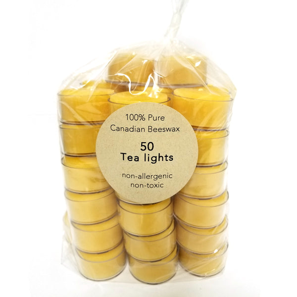 50 pack of 100% pure beeswax tealights