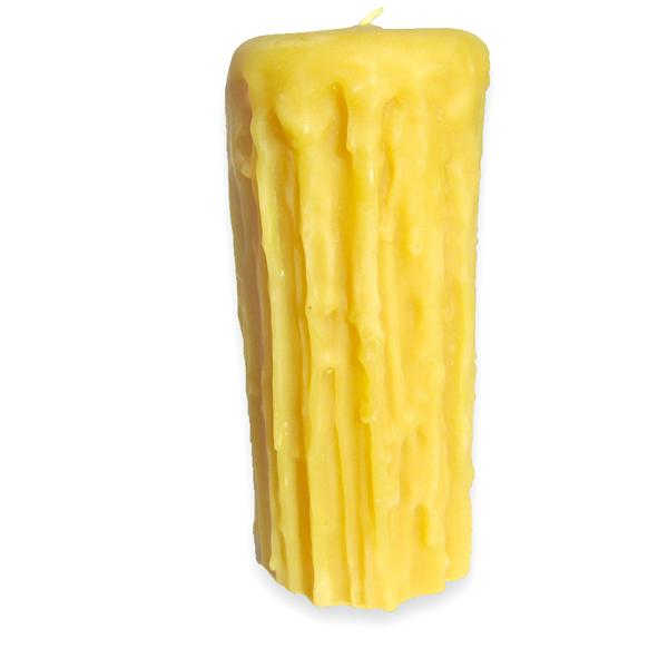 Hand dripped beeswax pillar candle